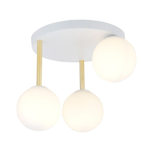 Dolce lampa sufitowa 3-punktowa biała/złota/opal 1261/3