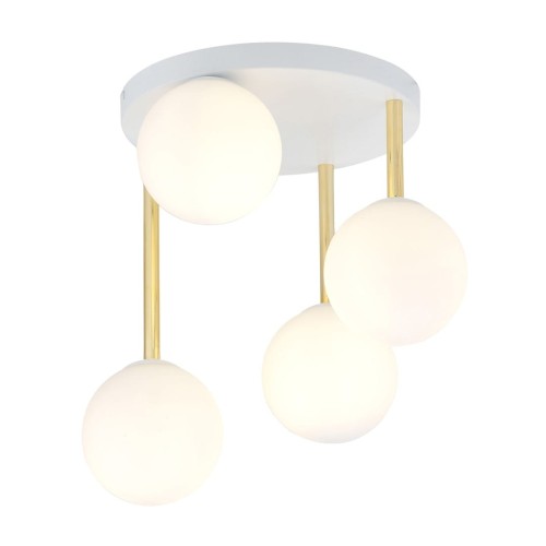Dolce lampa sufitowa 4-punktowa biała/złota/opal 1261/4