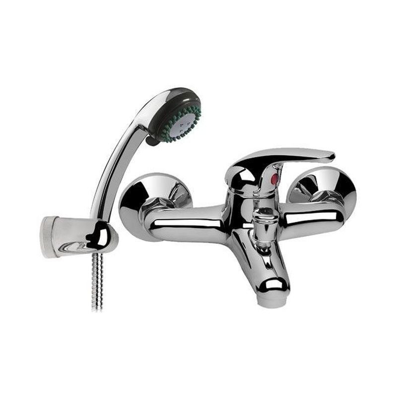 Bateria wannowa GALA ścienna dwuotworowa z akcesoriami chrom