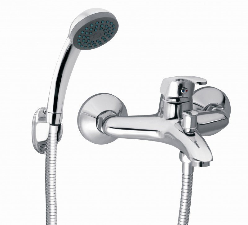 Bateria wannowa BASIC ścienna, chrom