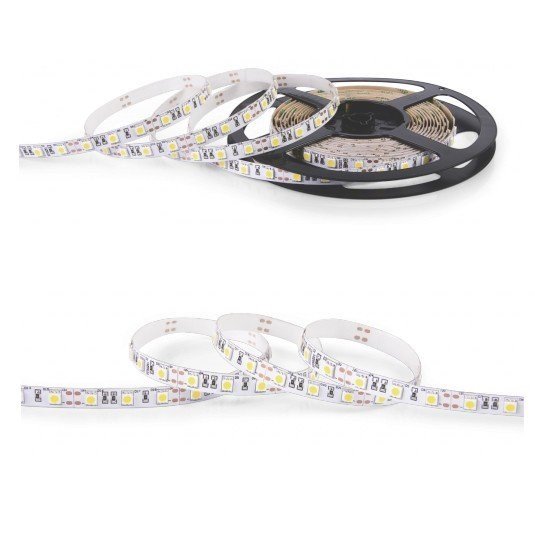 Taśma led nextec 12V / SMD 5050 - 300 led / IP20 / RGB / podłoże białe / rolka 5m / 10mm
