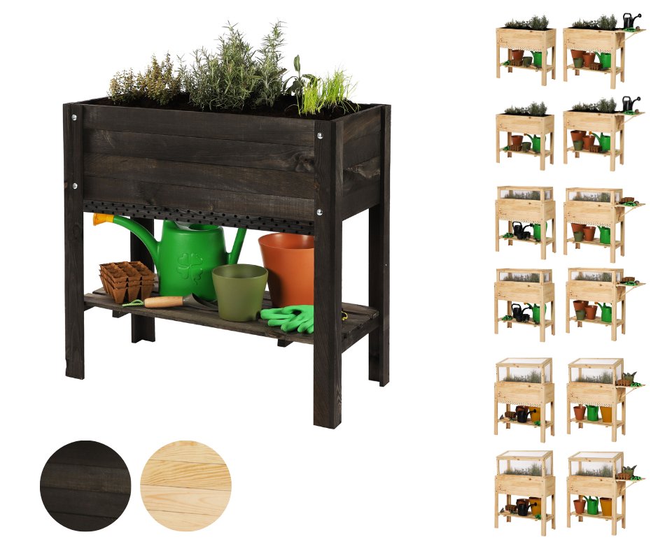 Ziołownik z półką dolną i domkiem dla owadów OBL - Czarny / Wamar-Sosenka