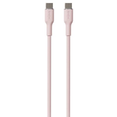 Kabel USB Typ-C - USB Typ-C PURO Icon Soft Cable 1.5 m Różowy