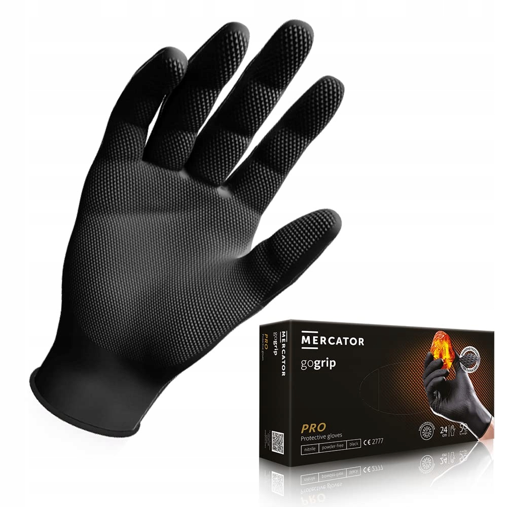 Rękawiczki nitrylowe Mercator Grip Mocne 50szt XL