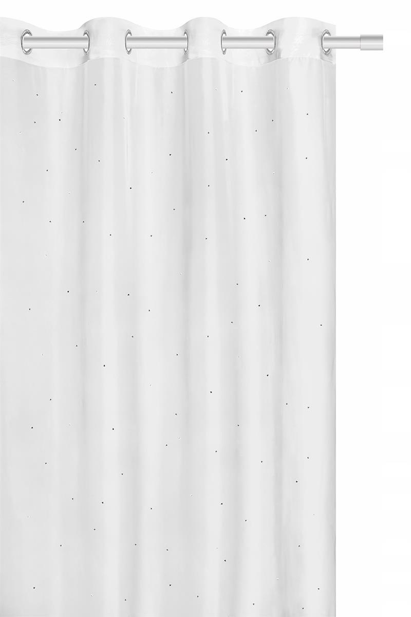 Firana 140 x 250 Dekoracyjna Crystal Przelotki Bia