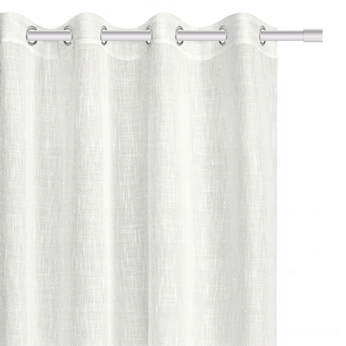 Firana 140 x 250 Dekoracyjna Frost Przelotki Biały