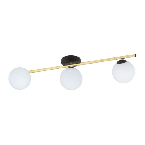 Splendi lampa sufitowa 3-punktowa czarna/złota/opal 1248/3