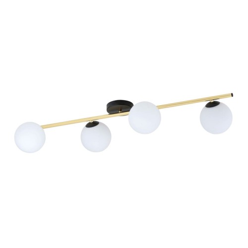 Splendi lampa sufitowa 4-punktowa czarna/złota/opal 1248/4
