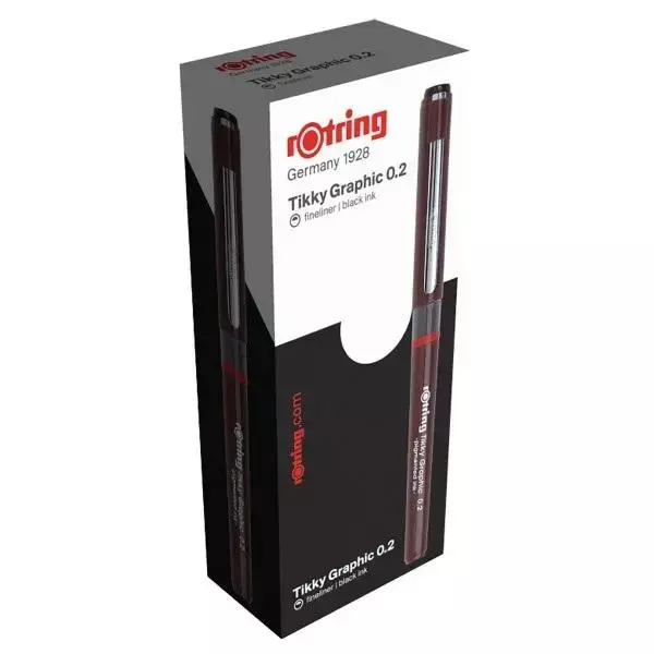 Cienkopis Tikky 0,2mm czarny (12szt) - Rotring