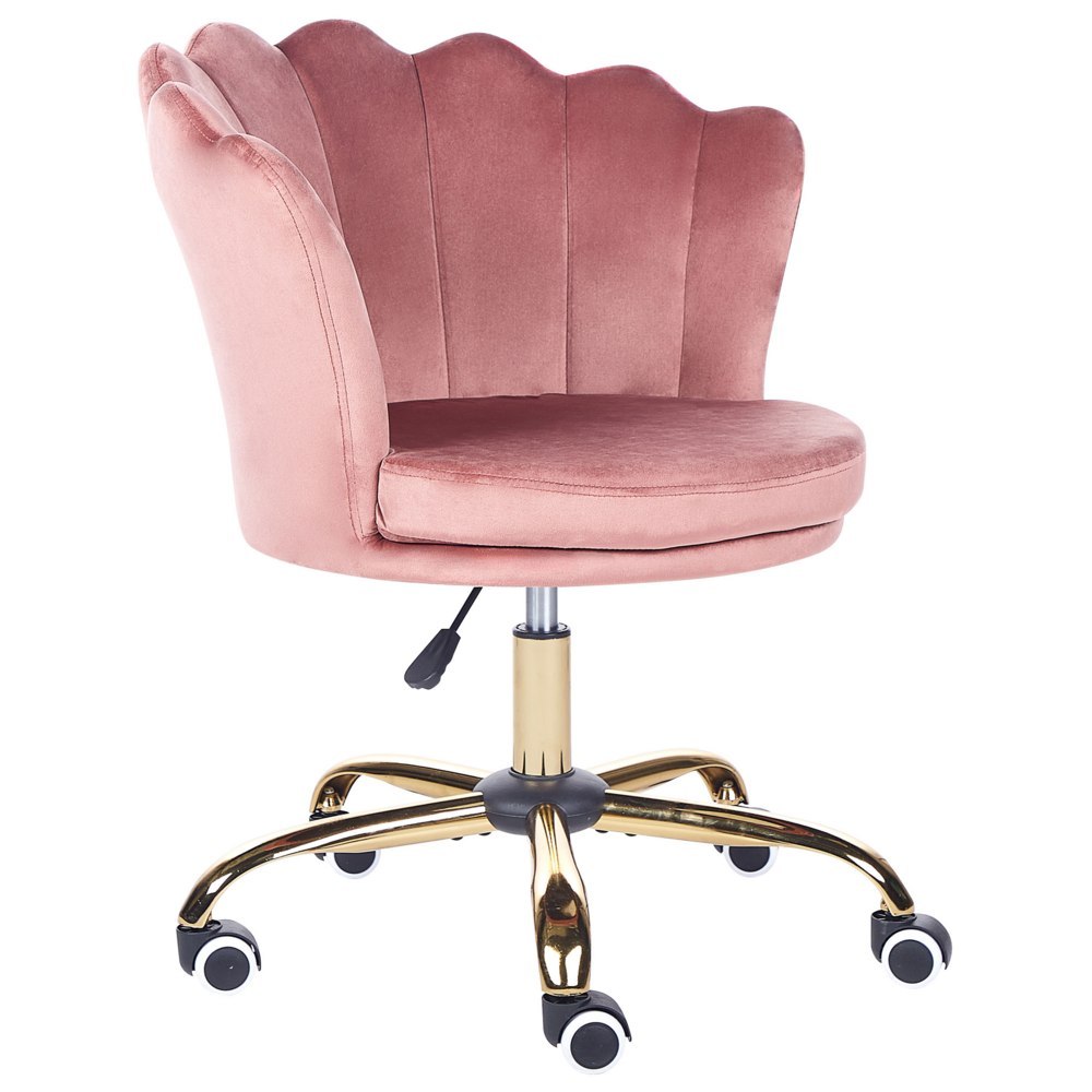 Krzesło biurowe regulowane welurowe różowe MONTICELLO II Lumarko!