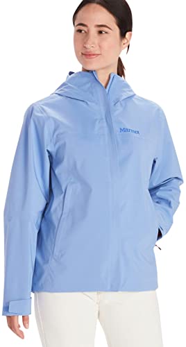 Marmot Kobiety Wm's PreCip Eco Pro Jacket, Wodoodporna kurtka przeciwdeszczowa, oddychający płaszcz przeciwdeszczowy, składana wiatrówka hardshell, idealna na trekking, Getaway Blue, S