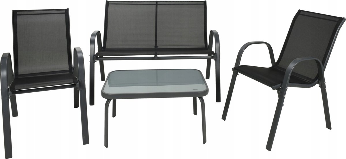 Zestaw mebli ogrodowych stolik + sofa + 2 fotele