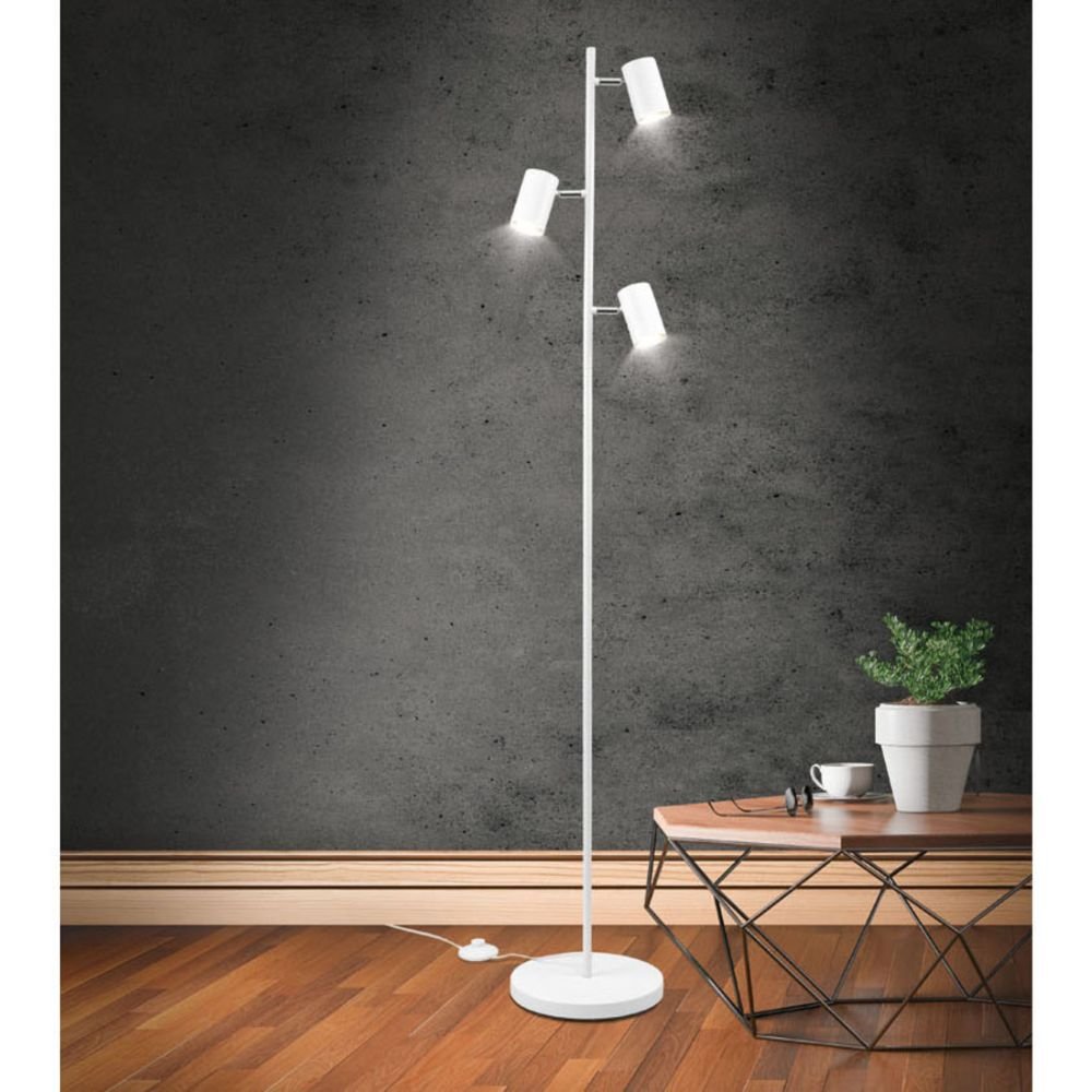 Lampa Podłogowa Z Led Matowa Biel 145Cm Livarno Home
