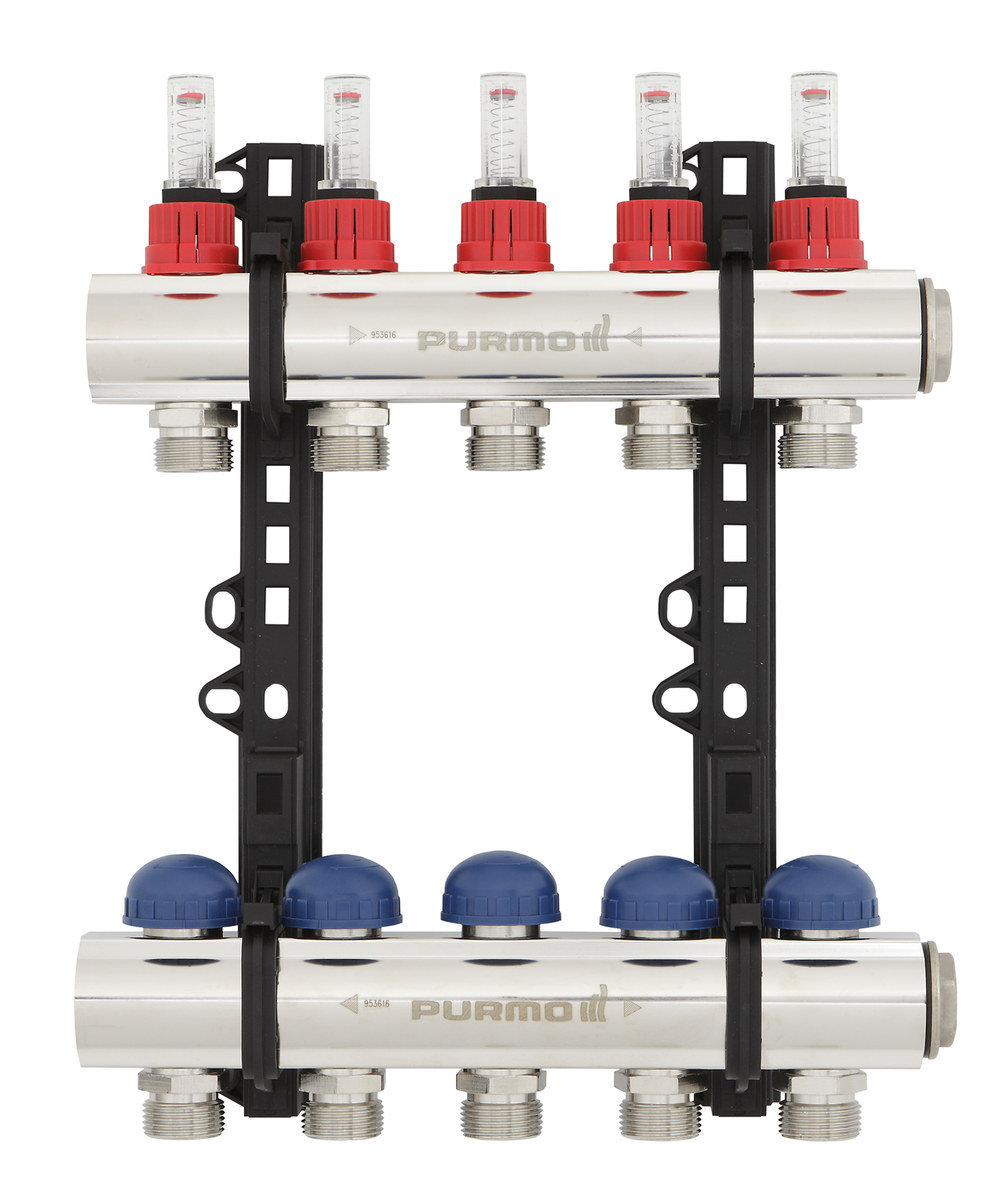 Rozdzielacz INVEST z rotametrami - 4 pętle