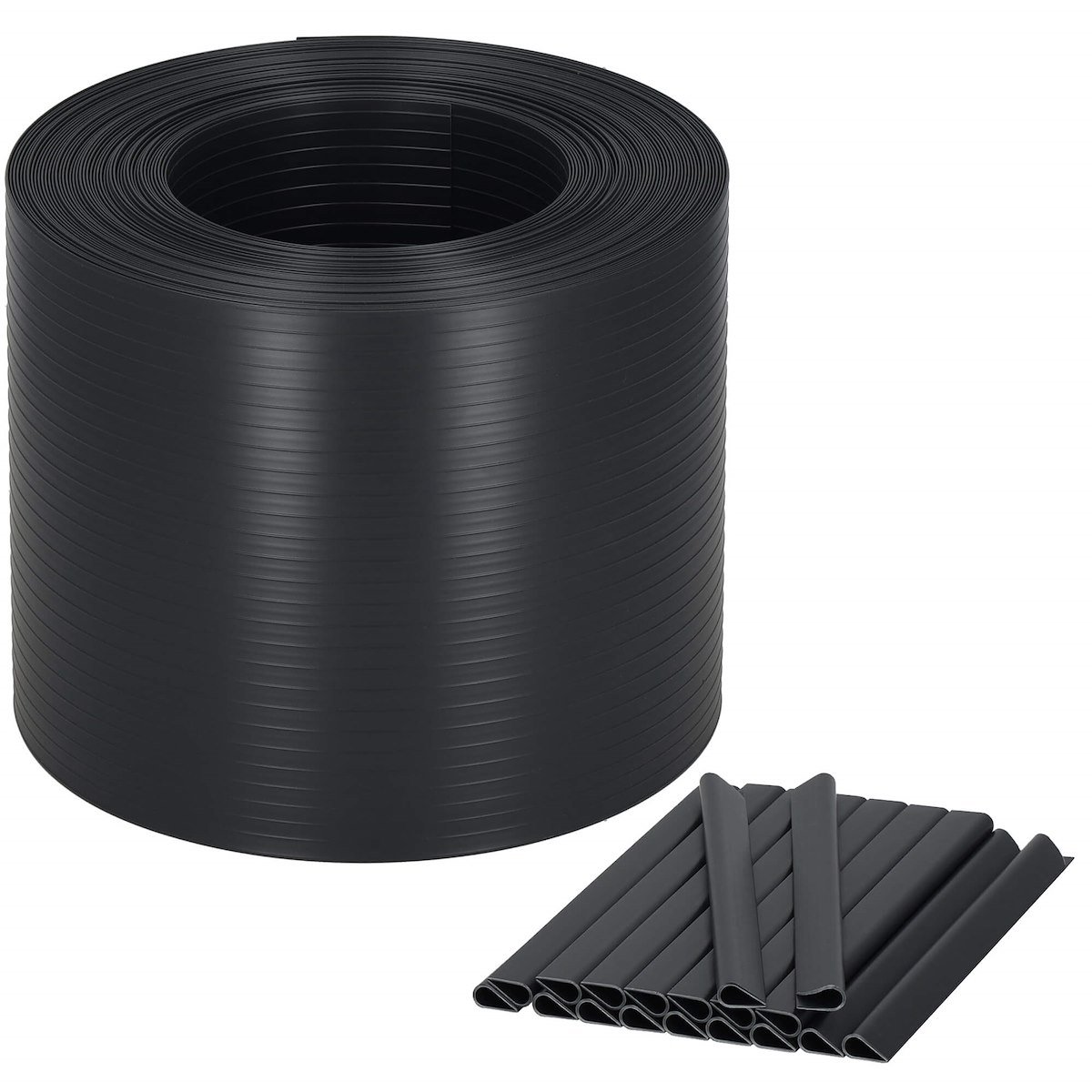 Taśma ogrodzeniowa PVC 26 m x 19 cm 1200 g/m2 z klipsami mocującymi 20 szt. antracyt