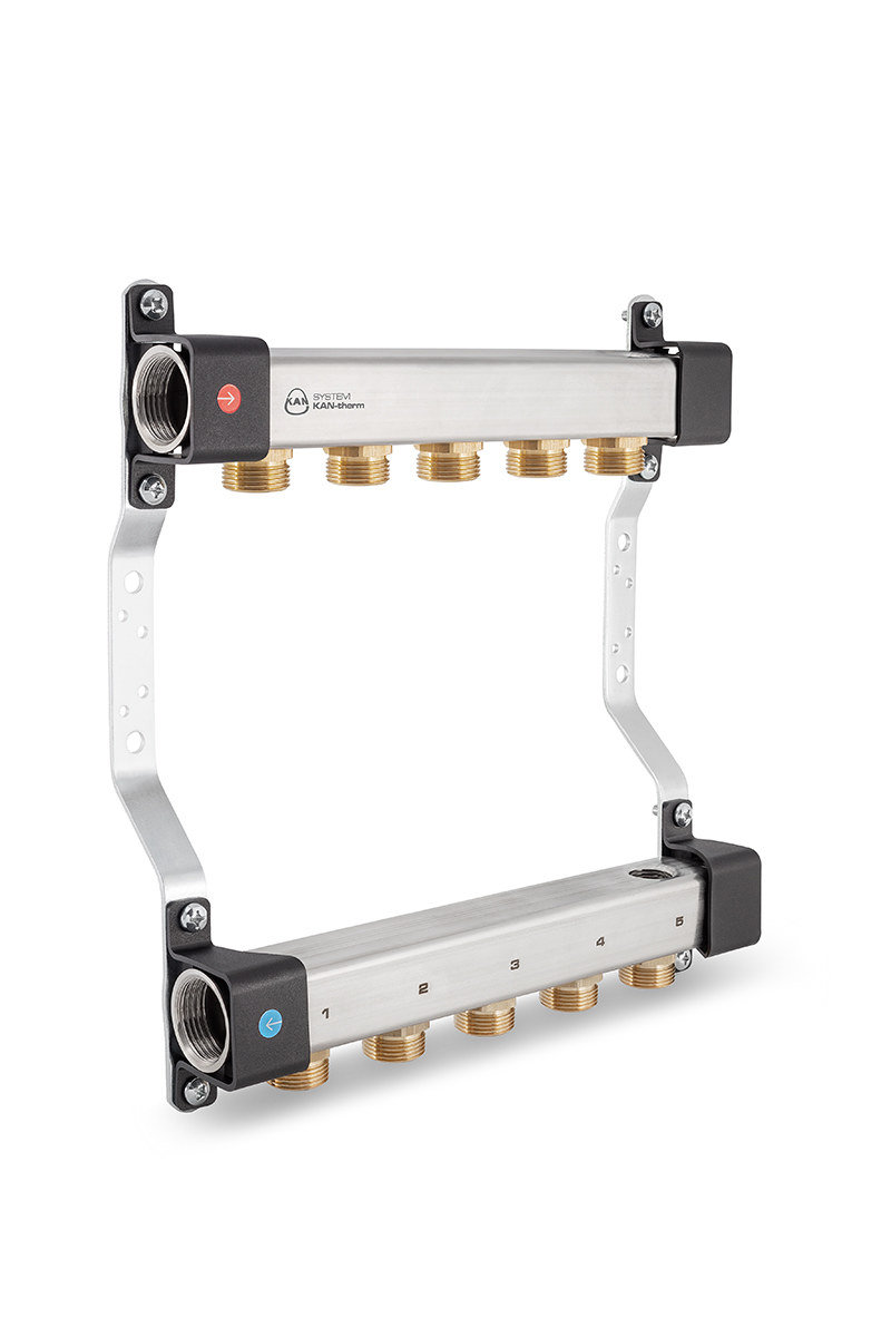 Rozdzielacz InoxFlow z nyplami do śrubunków (seria RNN) - 3 obwody