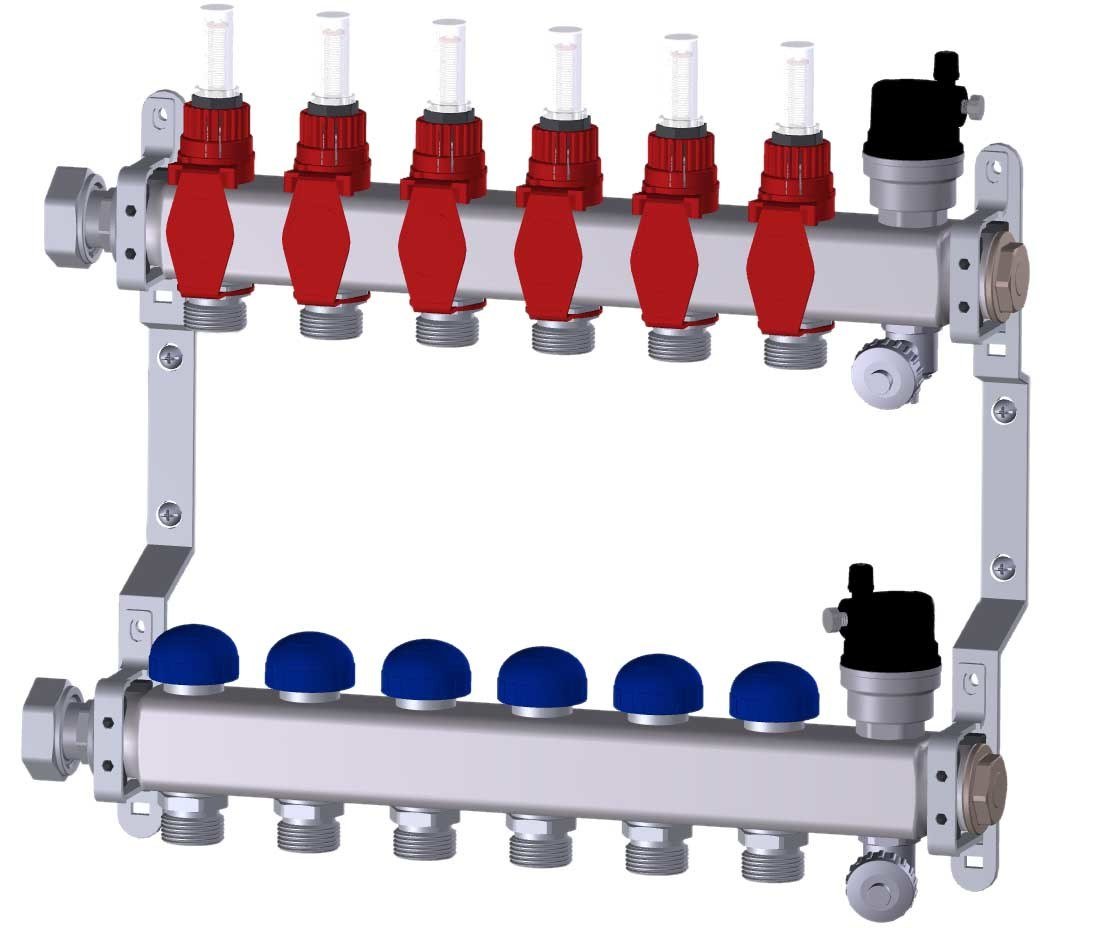 Purmo Premium Rozdzielacz 3 Obiegi Z Rotametrami