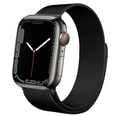 Crong Milano Steel - Pasek ze stali nierdzewnej do Apple Watch 42/44/45/49 mm (czarny)