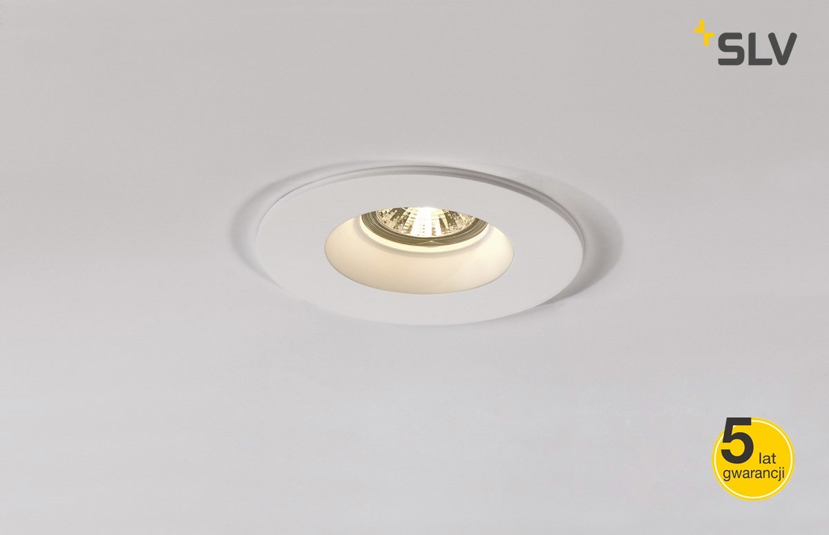 SLV SPOTLINE PLASTRA downlight GU10 okrągły biały gips 148070