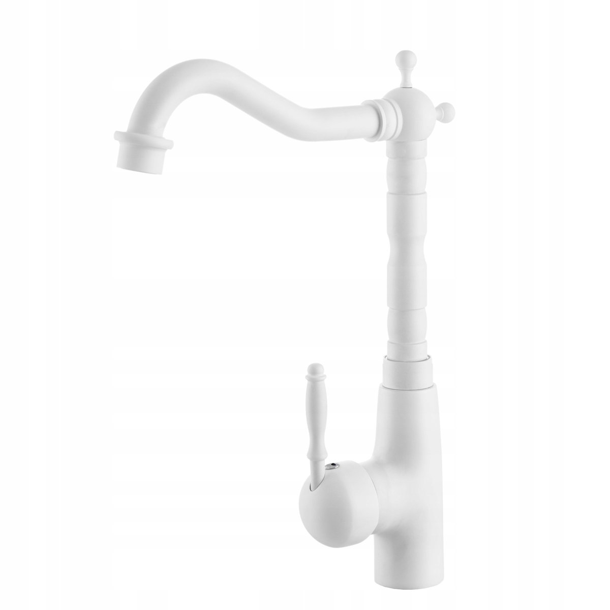 Retro biała bateria kuchenna zlew granitowy kran