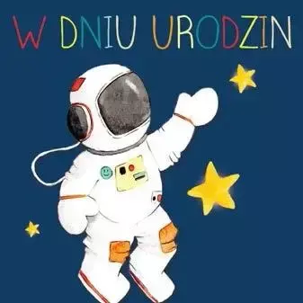 Karnet kwadrat CL4208_PO Urodziny Kosmonauta - Clear Creations