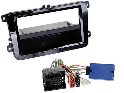 1 Din zestaw do zabudowy radia z kierownicą do VW Amarok (2H/2HS2) od 03/2010 Piano Black