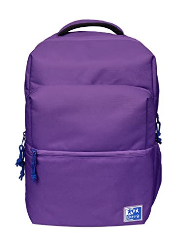 Oxford B-Ready, Plecak szkolny Unisex, 18L, 42m, Wyściełana kieszeń na notebooka, Poliester z recyklingu RPET, Liliowy, Fioletowy, 42x30x15cm, Casual