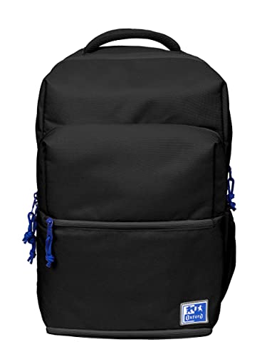 Oxford B-Out, Plecak szkolny Unisex, 30L, 42cm, Wyściełana kieszeń na notebooka, Komora izotermiczna, Poliester z recyklingu RPET, Czarny, czarny, 42x30x15cm, Casual