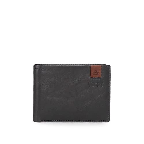 Adept MAX poziomy portfel z niebieskim portfelem 11,5x8x1 cm Skóra, Niebieski, Poziomy portfel z torebką