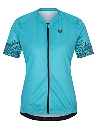 Ziener NYMERIA damska koszulka rowerowa/koszulka rowerowa – rower górski, rower wyścigowy – oddychająca, szybkoschnąca, elastyczna, z krótkim rękawem, akwamaryna, rozmiar 36