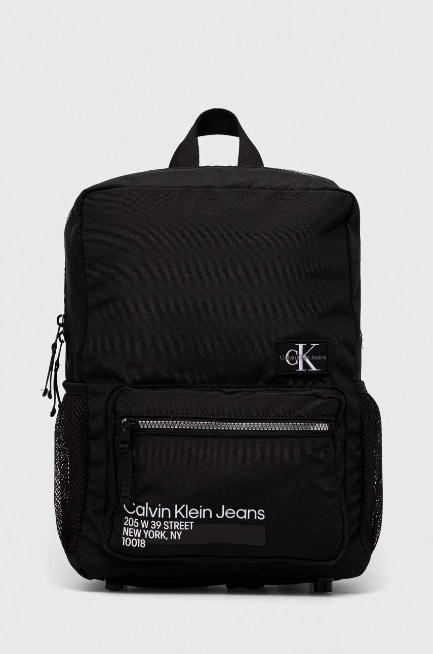 Calvin Klein Jeans plecak dziecięcy kolor czarny duży gładki