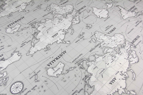 Okrągły bawełniany obrus plamoodporny z wzorem Geografia