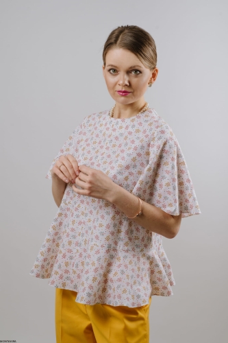 Bluza z falbankami bawełniana