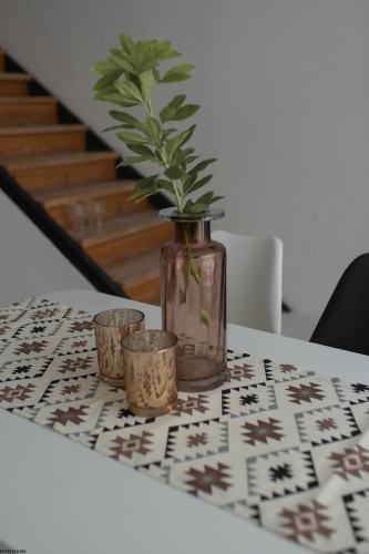 Bieżnik plamoodporny bawełniany z wzorem Geometria