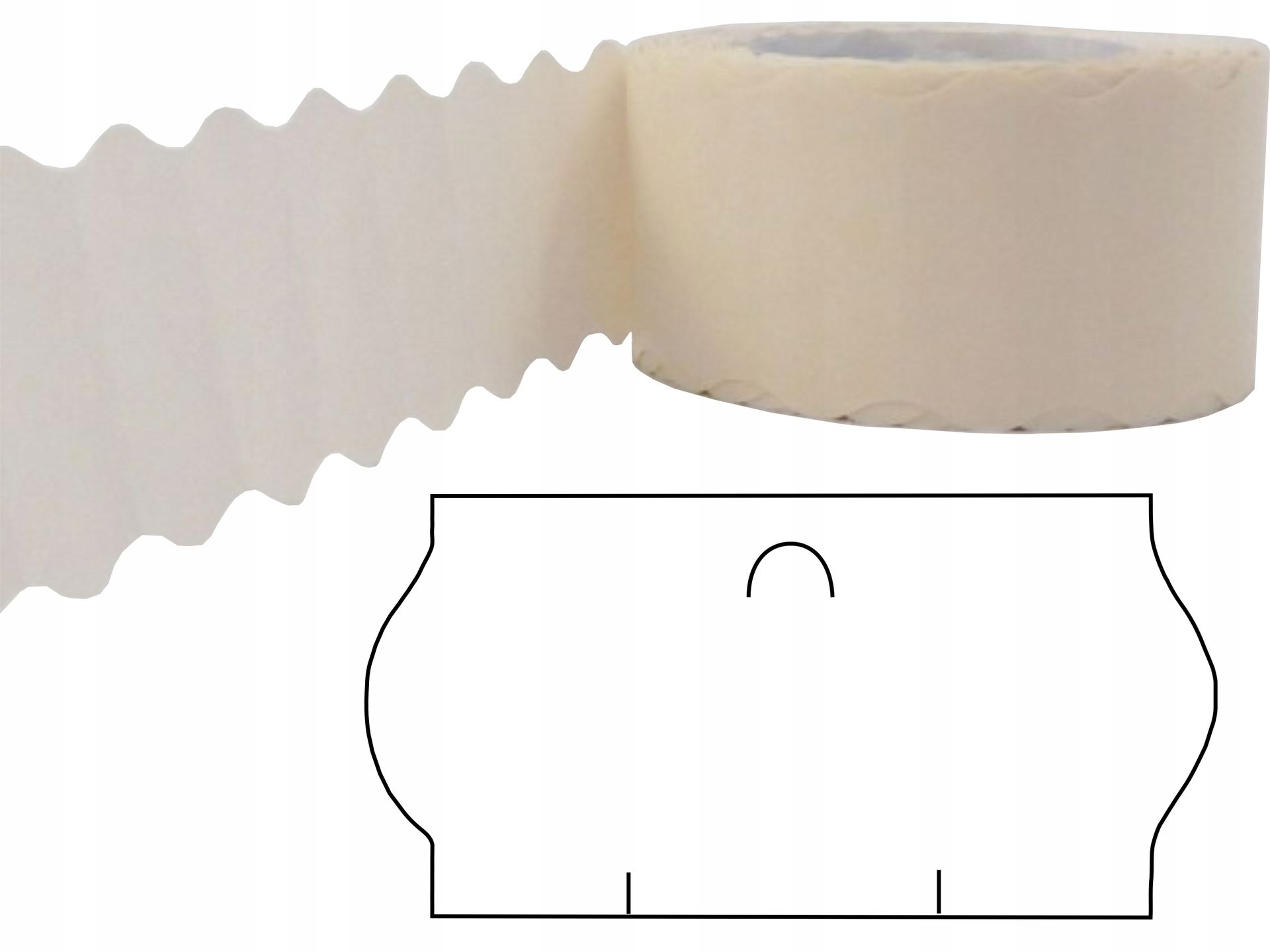 POLIGRAF Metki cenowe 1rz. 26x12 fala - biała op.5