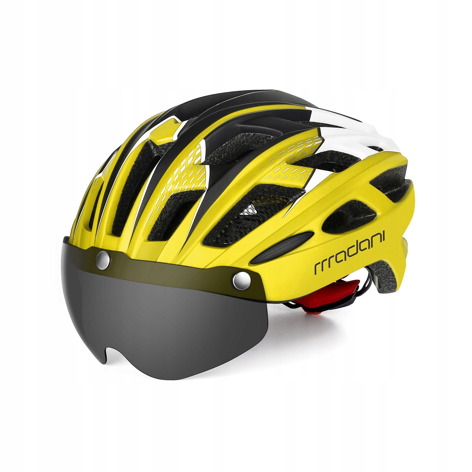 Kask rowerowy z szybą fotochromową HT19 żółty