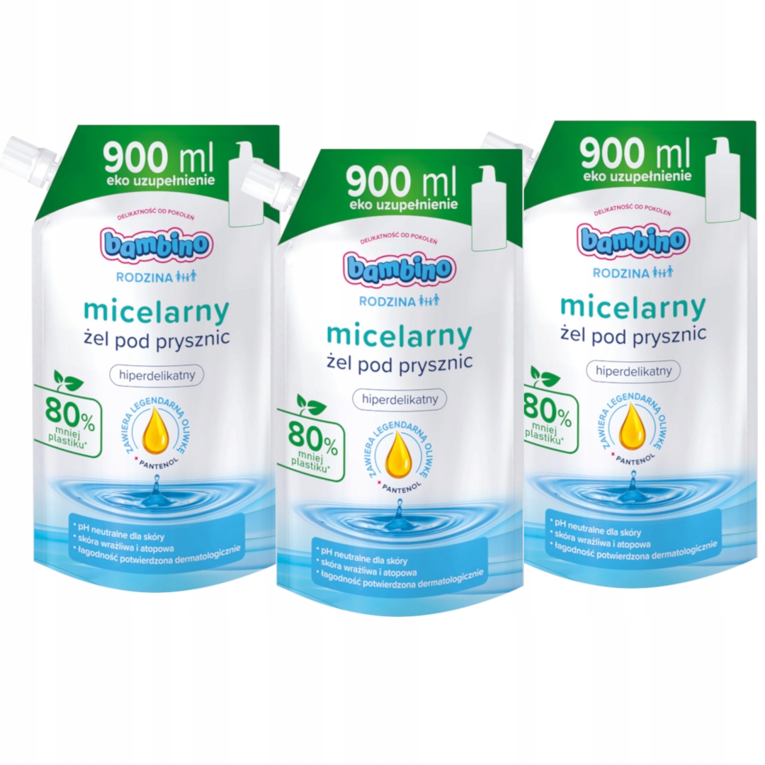 Micelarny żel pod prysznic Bambino refill 3x 900ml