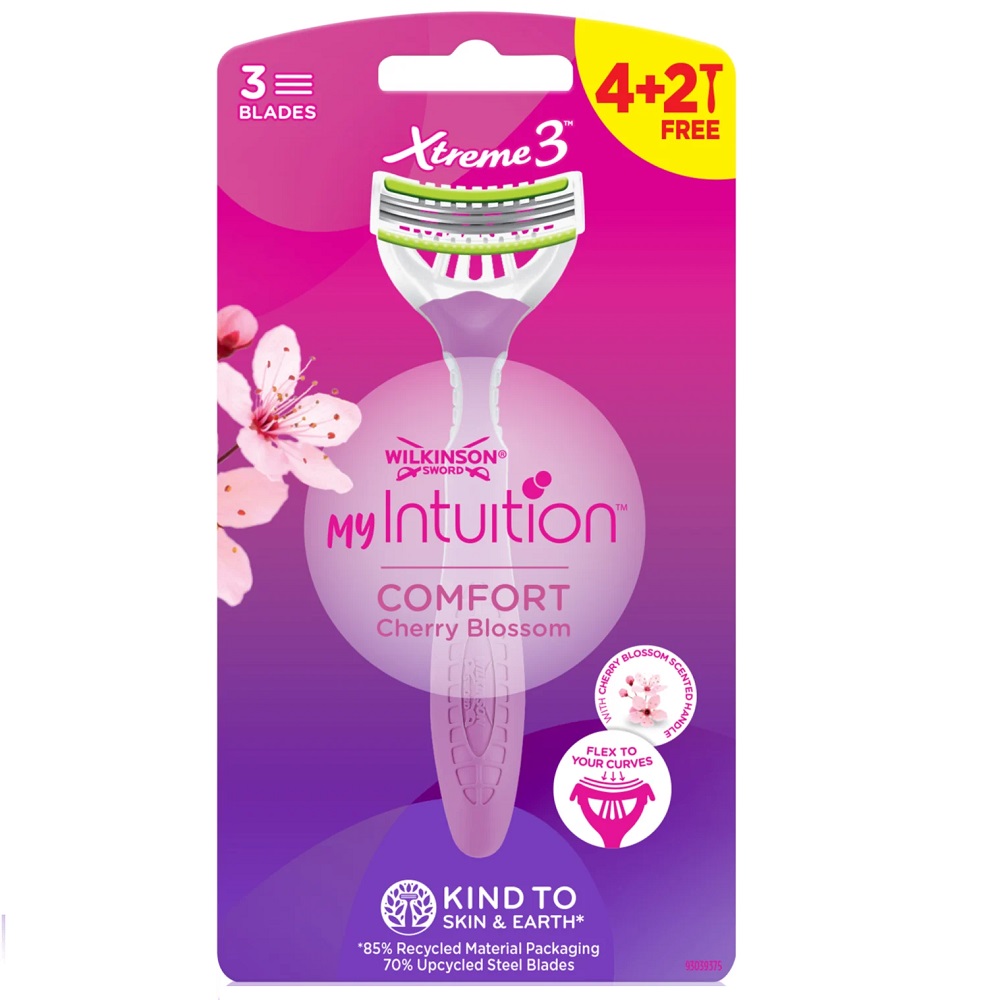 Wilkinson My Intuition Xtreme 3 Comfort Cherry Blossom jednorazowe maszynki do golenia dla kobiet 6szt