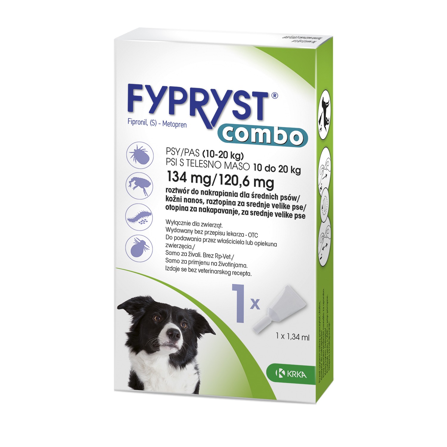 Krka Fypryst Combo dla psów ilość 1 szt. masa zwierzęcia 10-20 kg
