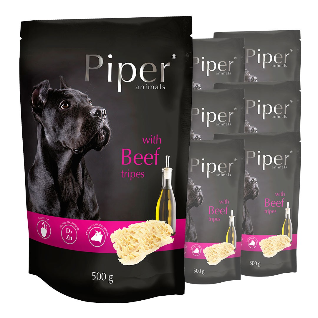 Dolina Noteci Piper Animals mokra karma dla psa z żołądkami wołowymi saszetka waga 10x500 g