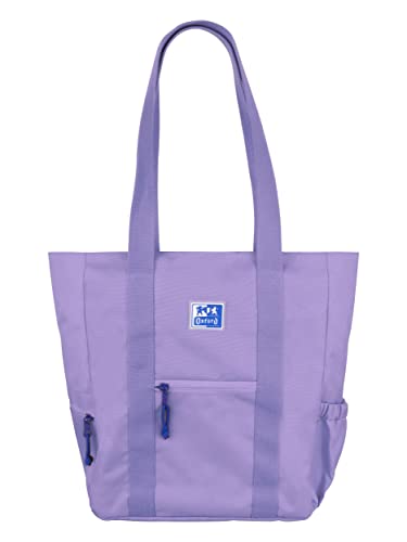 Oxford B-Trendy, torba na ramię, torba na ramię, 34cm, wyściełana kieszeń na laptopa, poliester z recyklingu RPET, lawendowy, Fioletowy, 34x31x12cm, Casual