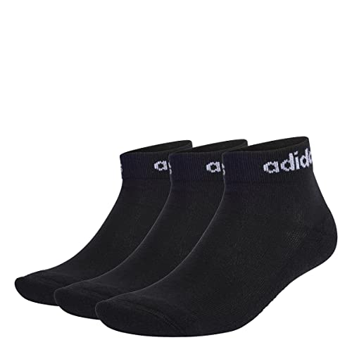 adidas, Calze Basse Think Linear Set Di 3, Pończochy, Biały Czarny, Xs, Wielbiciel Unisex