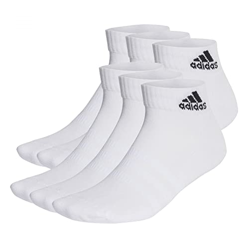 adidas, Cushioned Sportswear Ankle Socks 6 Pairs, Rajstopy, Biały Czarny, Xxl, Wielbiciel Unisex