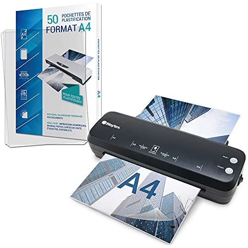 Laminator A4 A5 A6 A7 Pro szybko na gorąco i zimno do 2x125 mikronów opakowanie z 50 kieszeniami A4