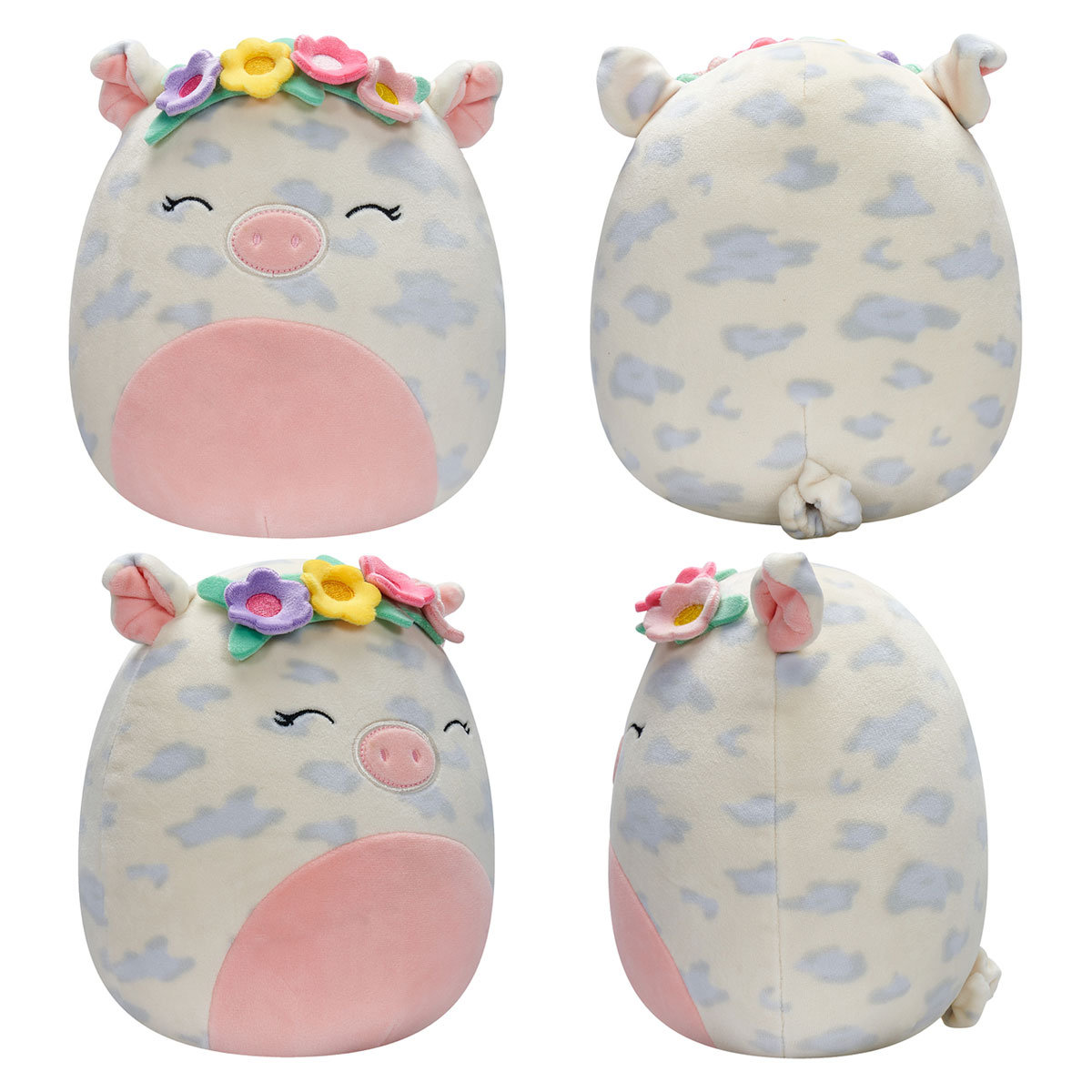 Squishmallows, Seria 14, pluszak, 19 cm Świnka w cętki Rosie z opaską w kwiaty