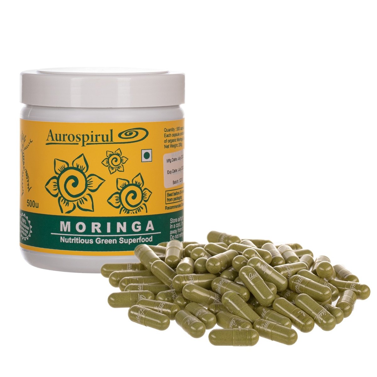 AUROSPIRUL Moringa w kapsułkach Aurospirul 500 szt.