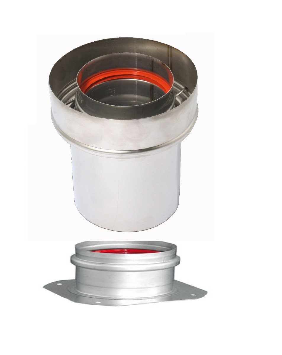 Adapter kominowy powietrzno-spalinowy DN 60/100 uniwersalne do kotłów kondensacyinych z adapterem z tworzywa
