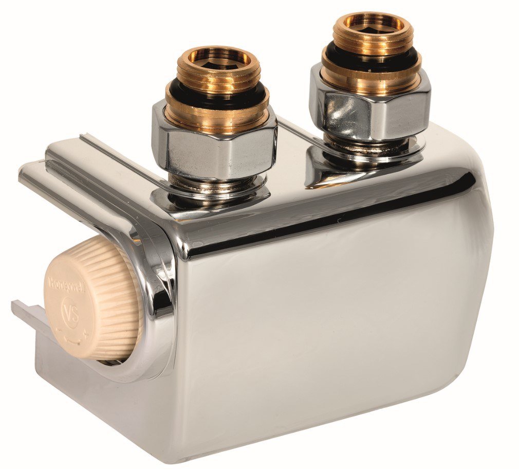 Zawór podwójny Therafix Uniwersal z zespolonym zaworem termostatycznym z wkładką VS, przyłącze grzejnika 3/4