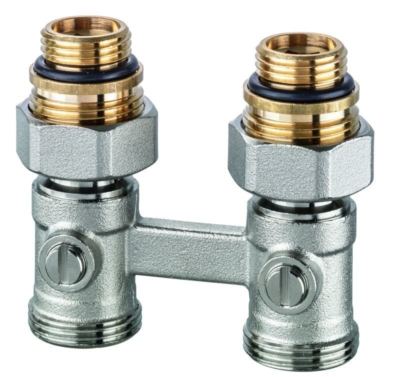 Vekotrim G3/4-1/2 - Zestaw przyłączeniowy do grzejników dolnozasilanych z wkładką termostatyczną z funkcją odcięcia, prosty