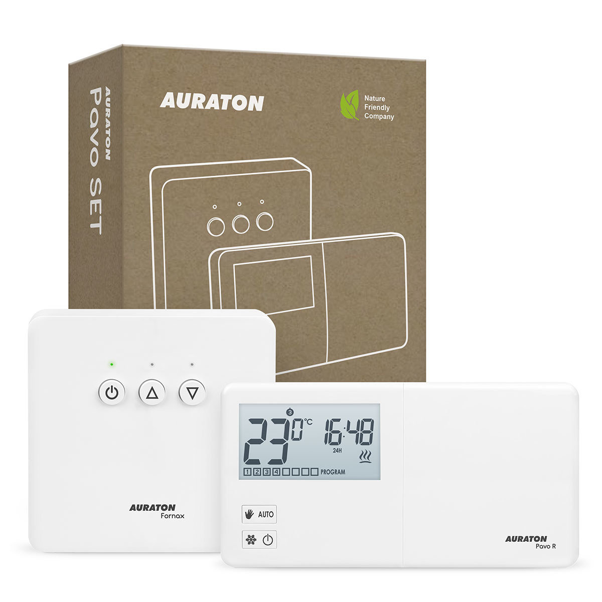 AURATON Pavo SET - Tygodniowy, bezprzewodowy regulator temperatury ze sterownikiem urządzenia grzewczego (zestaw), (następca modelu R30 RT)
